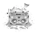 Boombox with graffiti tattoo design idea