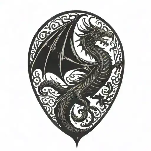 dragon legs flying tattoo design idea