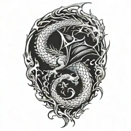 dragon legs flying fire breathing dragon tattoo design idea