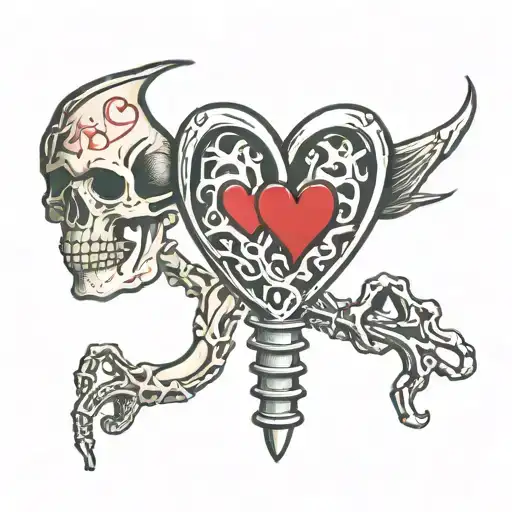 Bones and Hearts  tattoo design idea