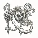 Bones and Hearts  tattoo design idea