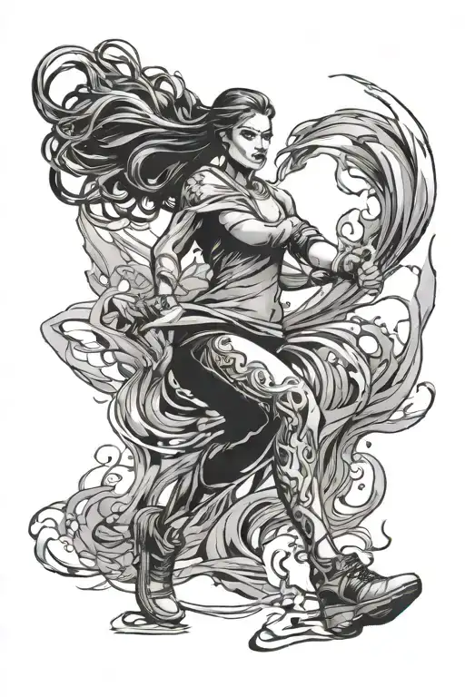 REBECCA from edge runners running tattoo design idea