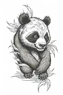 angry panda bear tattoo design idea