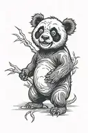 angry panda bear tattoo design idea