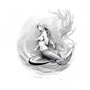 merman tattoo design idea
