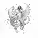 merman tattoo design idea