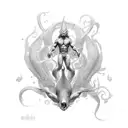 merman tattoo design idea