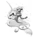 merman tattoo design idea