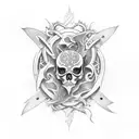 machado e espada tattoo design idea