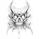 machado e espada tattoo design idea