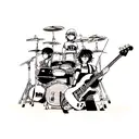 bassist monster Drummer monster guitarist monster tattoo design idea