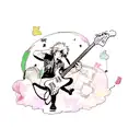 guitarist bassist and Drummer monster tattoo design idea