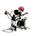 bassist Drummer guitarist monsters tattoo design idea