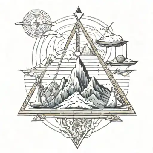 libra,antiquity,mountains tattoo design idea