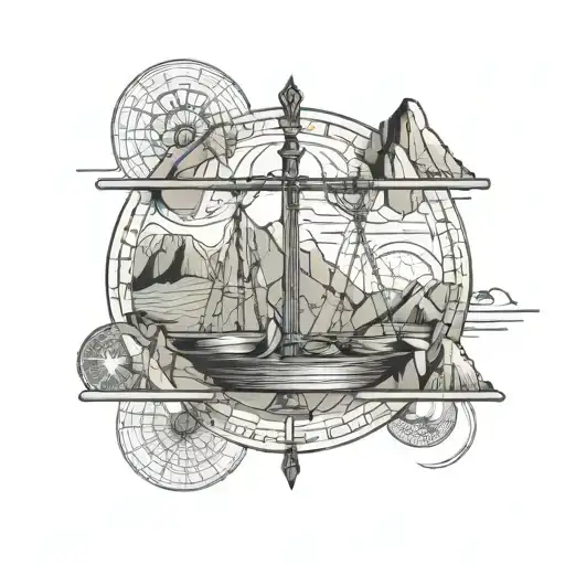 libra,antiquity,Rome,Scandinavia,mountains tattoo design idea