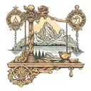 libra,antiquity,Rome,Scandinavia,mountains tattoo design idea