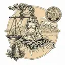 libra,antiquity,Rome,Scandinavia,mountains tattoo design idea