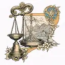 libra,antiquity,Rome,Scandinavia,mountains tattoo design idea