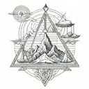 libra,antiquity,mountains tattoo design idea