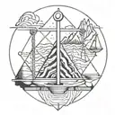 libra,antiquity,mountains tattoo design idea