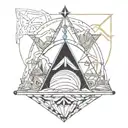 libra,antiquity,mountains tattoo design idea