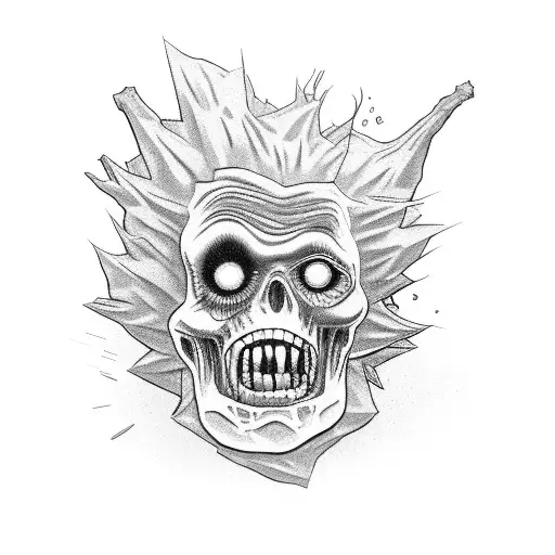 RICK SANCHEZ  ZOMBIE IN GREY ALL BODY tattoo design idea
