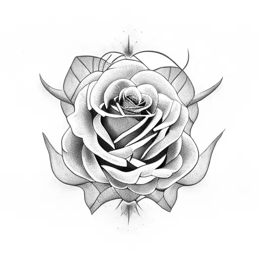 rib cage with roses tattoo design idea