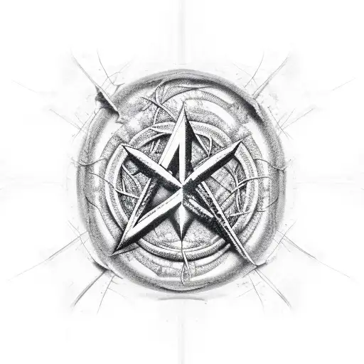 Army symbol being supported by cracked pillars and the pillars being healed by vines tattoo design idea
