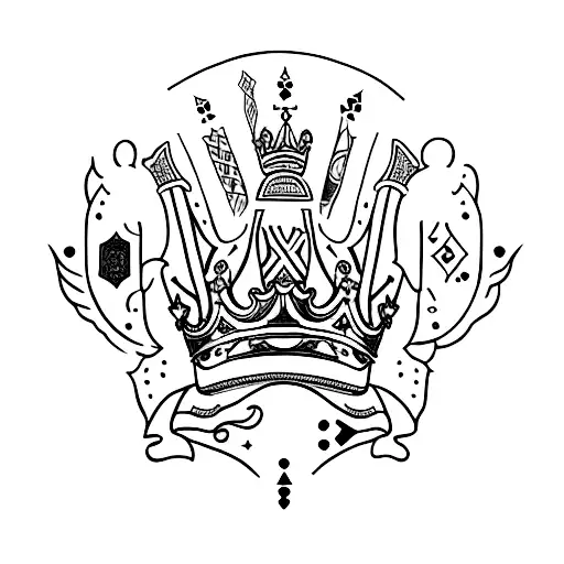 piezas de ajedrez del rey y la reina tattoo design idea