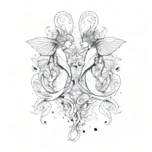 Pisces and Virgo Love Sign tattoo design idea