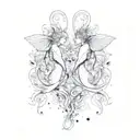 Pisces and Virgo Love Sign tattoo design idea
