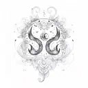 Pisces and Virgo Love Sign tattoo design idea