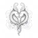 Pisces and Virgo Love Sign tattoo design idea