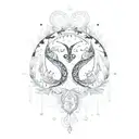 Pisces and Virgo Love Sign tattoo design idea