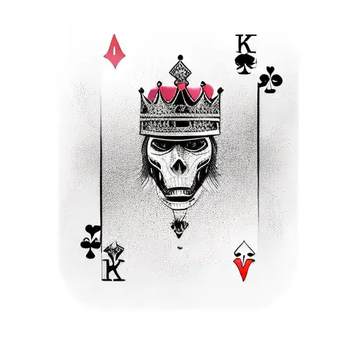 king card with gangsta style  tattoo design idea