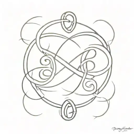 infinity symbol with aries and libra zodiac sign tattoo design idea