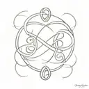 infinity symbol with aries and libra zodiac sign tattoo design idea