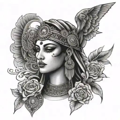 isis godess tattoo design idea