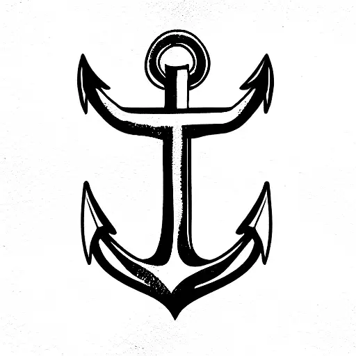 simple anchor tattoo template