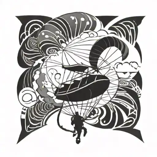 paragliding tattoo design idea