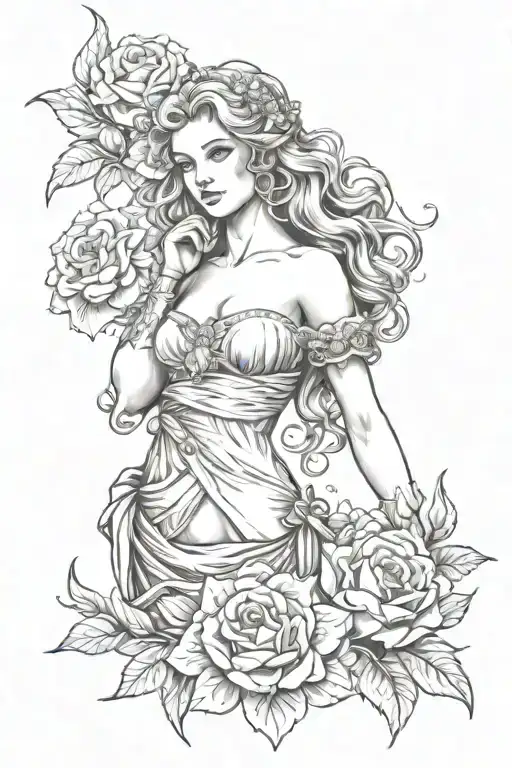 full body Aphrodite realistic sexy girl shoulder tattoo  tattoo design idea