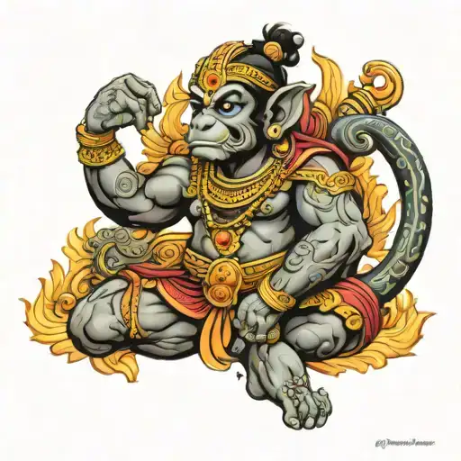 hanuman gada tattoo design idea