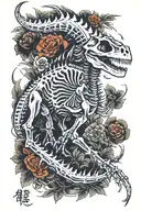 Dinosaur skeleton tattoo design idea
