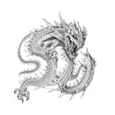 blue dragon tattoo design idea