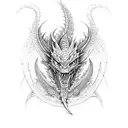 blue dragon tattoo design idea