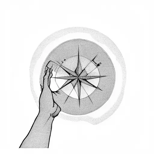 A blackwork image of a hand holding a vinyl record with Elliott Smith's self-titled album cover on it tattoo design idea