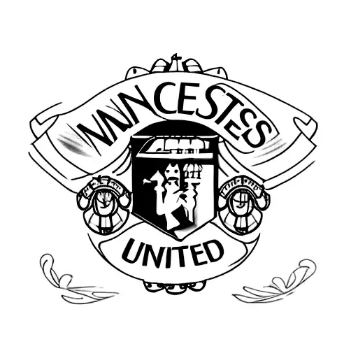 A minimalist tattoo of a football jersey with the Manchester United logo, showcasing your support for your favorite team. tattoo design idea
