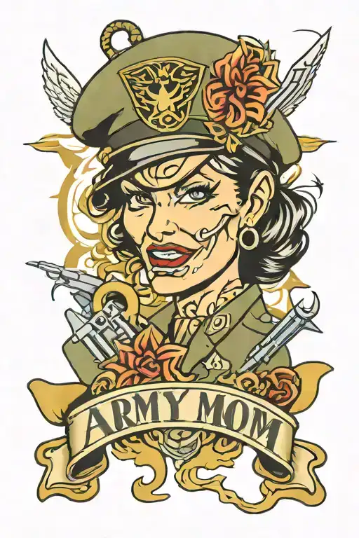 army mom tattoo design featuring elements tattoo design idea