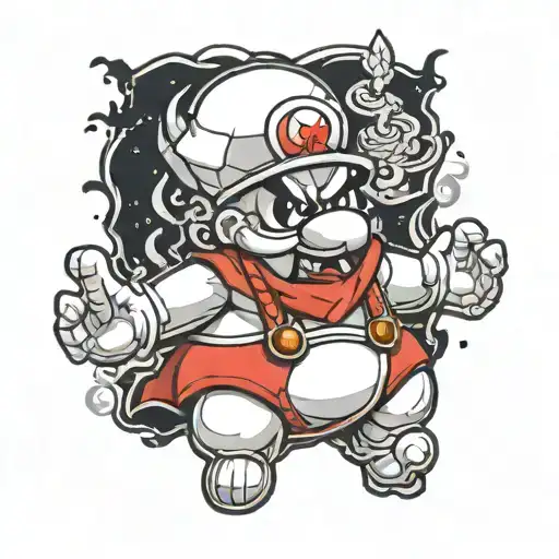 king boo mario tattoo design idea