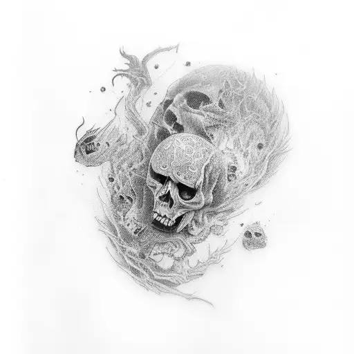 life, dead, noon, dark tattoo design idea